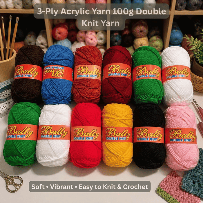 Bally Yarns – Double Knit 3Ply Acrylic Yarn 100g | Custom Color Packs