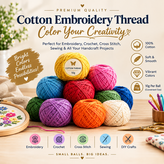Butterfly Cotton Embroidery Thread – Colorful Crochet & Cross Stitch Thread Ball.