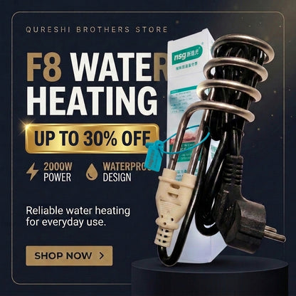 F8 Water Heating Rod (Imported) – Waterproof & Shockproof | Fast Heating