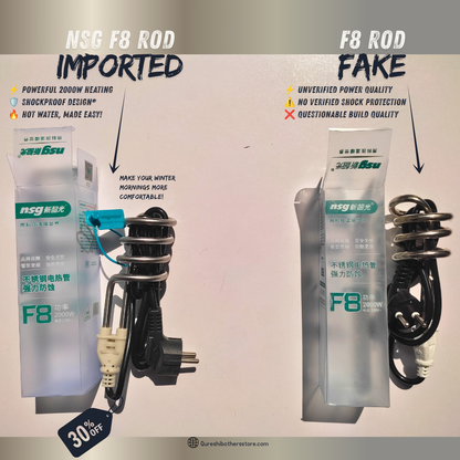F8 Water Heating Rod (Imported) – Waterproof & Shockproof | Fast Heating