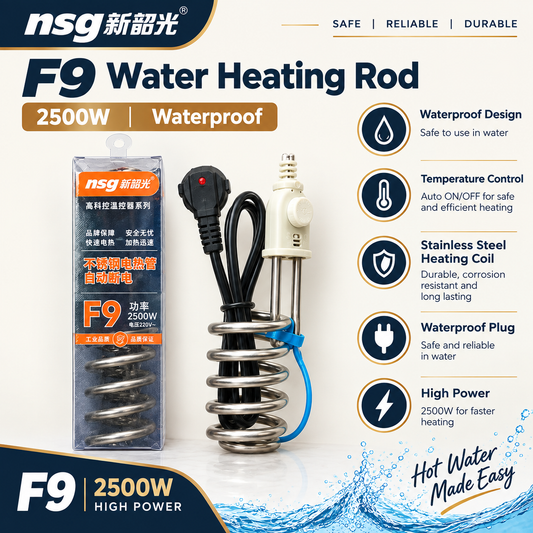F9 Water Heating Rod 2500W — Features and Specifications