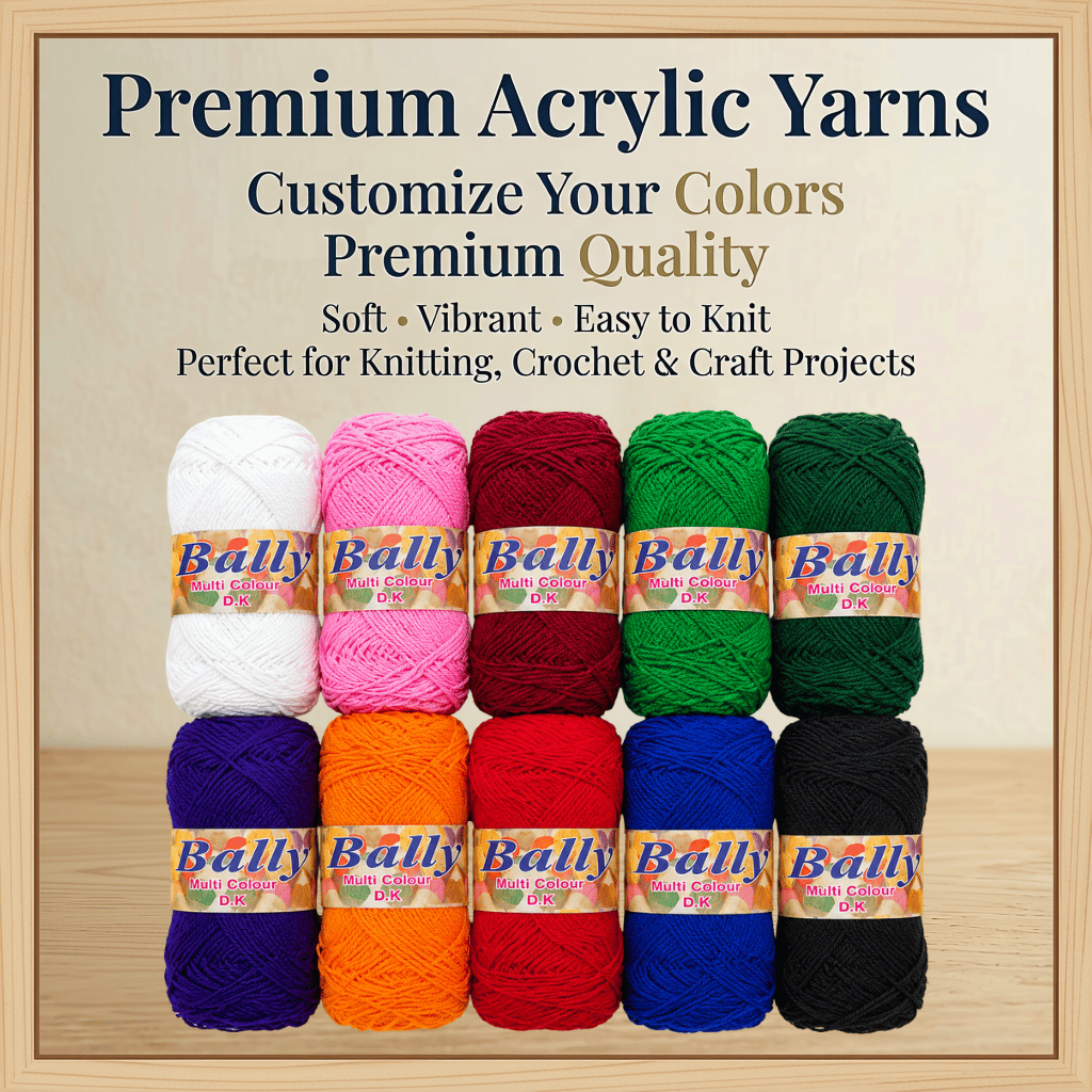 Premium Acrylic Wool Yarn – 45g | Soft, Vibrant & Customizable Colors