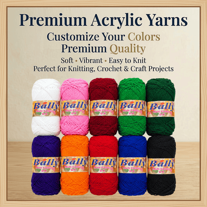 Premium Acrylic Wool Yarn – 45g | Soft, Vibrant & Customizable Colors